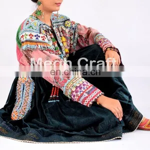 Vintage Traditional Kuchi Dress With Tassel - Afghan Ethnic Tribal Dress -Tribal Banjara Kuchi Dress -Afghan Kuchi Ethnic Dress thumbnail-5