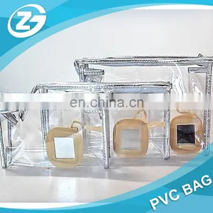 Customized Logo High Quality Large Middle Samll Size PVC Cosmetic Bag Set thumbnail-5