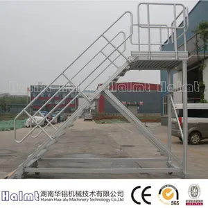The Industrial Aluminum Liftable Platform Ladder With Wheels thumbnail-3