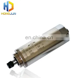 HONGJUN 1.5KW Water Cooled Spindle Motor 80MM 220V ER11 Grind Motor With 3 Bearing thumbnail-2