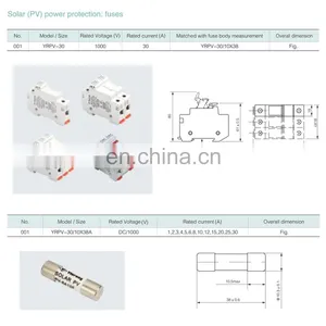 Slocable Fuse 10x38 15A 1000VDC 1-30A Solar DC Breaker Fuse Holder Protection thumbnail-5