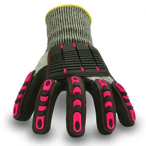 Waterproof Oil Gas Cut Resistant TPR Coated Anti Impact Gloves For Mechanic thumbnail-5