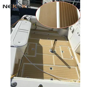 Teak Color White Strips Marine Boat Yacht Floor PVC Decking Outdoor Without Caulking Pvc Decking Price thumbnail-5