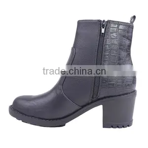 Fashionable Girls High Heel Ankle Boots Cowgirl Security Splicing Zipper Boots thumbnail-4