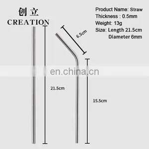 Factory Direct Reusable Metal Drinking Straws Stainless Steel thumbnail-2