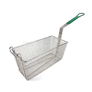 Hotel Kitchen Non-stick Rectangle Commercial Iron Fryer Basket French Fries Wire Mesh Deep Fry Basket thumbnail-1