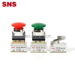 SNS MOV Series 1/8 Electric Roller Lever Pneumatic Mechanical Control Valve With Botton thumbnail-3
