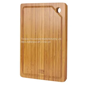 Wholesale Larger Bamboo Chopping Board With Juice Groove Have Hole Thick Kitchen Food Serivng Charcuterie Cutting Boards thumbnail-2