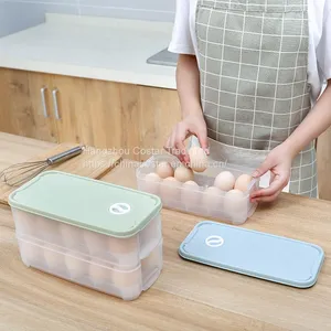 Plastic Egg Storage Container for Fridge Organization Storage Containers Transparent Box Egg Holder Bin With Lid Stackable Tray Holds 10/20 Eggs thumbnail-3