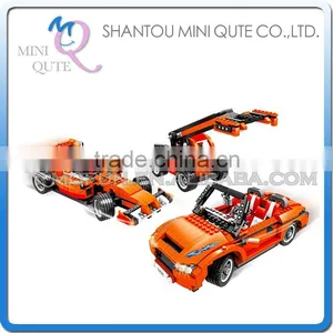 Mini Qute DIY Boy 3 in 1 Engineering Excavator Grab Vehicle Truck Action Figure Plastic Building Block Educational Toy NO.25905 thumbnail-1