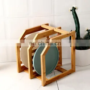 Bamboo Storage Racks High Quality Minimalist Multifunction Bamboo Dish Storage Holder thumbnail-2