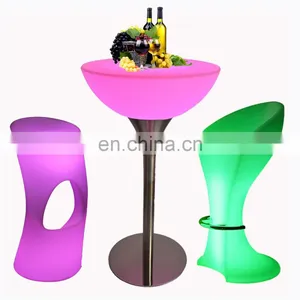 Light up Tall Bar Table Led Light Bar Cocktail Furniture Tables and Chairs Leisure Led Bar Table and Stool Sofa Furniture thumbnail-1