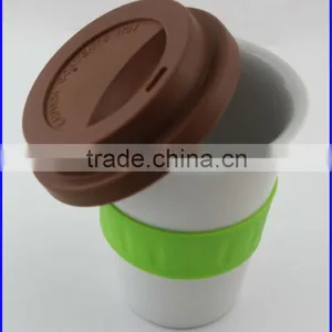 Custom Ceramic Travel Mug With Silicone Handle thumbnail-1
