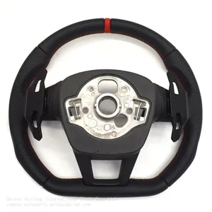 For Audi A6 C8 Punched Leather Red Stitching Red Lable Multifunction Steering Wheel With Key Button Assembly thumbnail-4