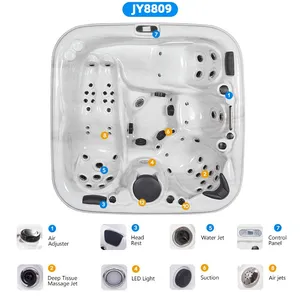 New Design Outdoor Hydrotherapy Massage SPA Bath 5 People Massage Acrylic Hot Tub With Waterfall thumbnail-2