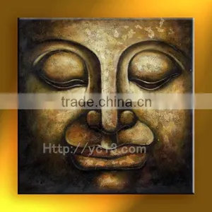 Oil Painting on Canvas Decoration Buddha Head Hand Painted thumbnail-1