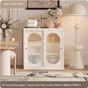Vintage Metal Glass Bookcase With Curved Glass Door for Study Room | 3C Certified Tempered Glass & Adjustable Shelves thumbnail-4
