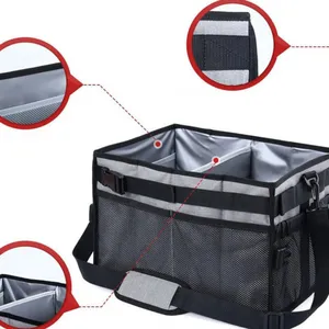 Collapsible Picnic Box Bag With Dividers - Multi-Pocket Camping Tool Organizer for Outdoor Tours thumbnail-4