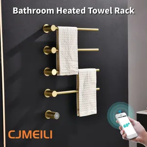 Bathroom Electric Heated Towel Rack, Towel Warmer for Bathroom, Wall Mounted Stainless Steel,4 Colours thumbnail-1