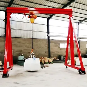 Portable Mobile Portal Crane 3 5 6 10 Ton With 10m Lifting Height and Chain Hoist for Indoor thumbnail-1