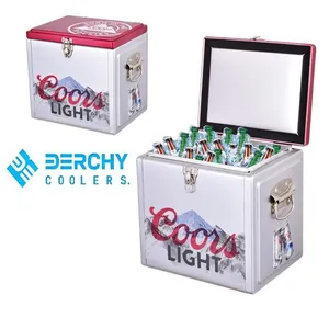 15L Wholesale Vintage Metal Ice Cooler Box Stainless Steel Thermal Cool Box Outdoor Party Beach Drink Storage Box thumbnail-4