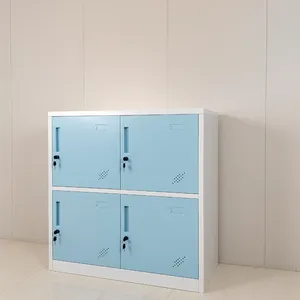 Blue Color Small 4 Doors Steel Locker School Kindergarten Metal Storage Cabinet Locker thumbnail-2