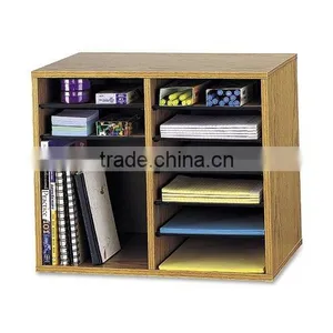 Factory Price Wooden Organizer Wooden Book Shelf Wooden File Rack Wooden Storage Box thumbnail-1
