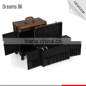 3 in 1 OEM PVC Cosmetic Makeup Case Wholesale Trolley Case With 4 Wheels thumbnail-6