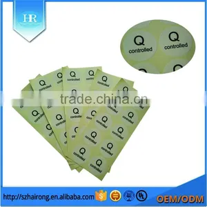 Q Controlled Self Adhesive Plastic Label Sticker thumbnail-1