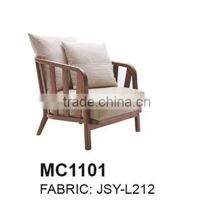 Living Room Furniture Wood Base Sofa Armchair With Linen Fabric MC1101 thumbnail-2