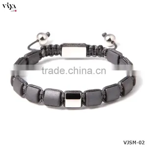 Bracelet Jewelry Charm Square Beads Mens Bracelets With Natural Stone Bracelet thumbnail-3