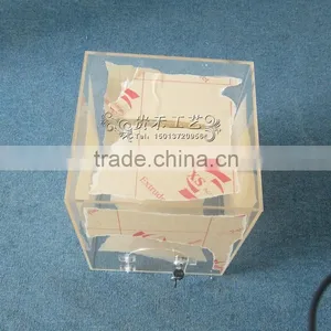 GH-RJ004 Hot Sale Clear Donation Box With Lock ,high Polished Acrylic Donation Box thumbnail-6