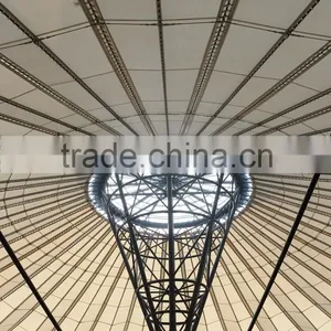 Guangzhou Supplier UV Resistance Cable Net Tension Membrane Structure Summerhouse With Permanent PTFE Coated Fiber Glass Fabric thumbnail-1