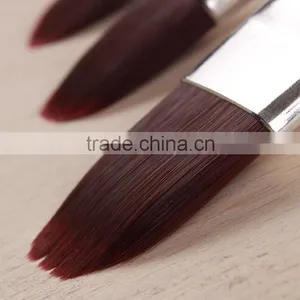 Wood Black Handle Nickel Plated Copper Circle Paint Brush Set thumbnail-6