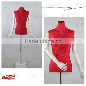 Red Cloth Cover Torso Female Mannequins With Adjust Arms thumbnail-1