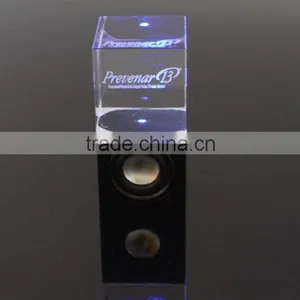 Mobile Phone Wired Stereo Mini Crystal LED Speaker thumbnail-5