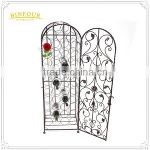 Modern Floor Standing 2 Tiers Metal Wine Display Cabinet thumbnail-5