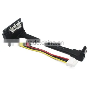 Right Angle SATA 7+15 Pin Female to 7pin L Shape to 4 Pin Power Cable thumbnail-1