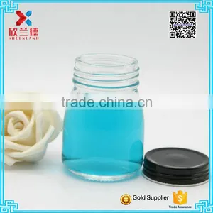 100ml Clear Cheap Empty Pudding Glass Milk Bottle With Black Cap thumbnail-2