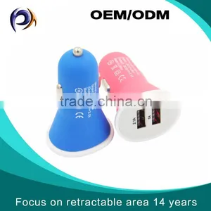High Quality Auto Universal Dual USB Car Charger for IPhone Samsung HTC LG Sony Huawei Xiaomi 5V 2.1A Short Circuit Protection thumbnail-1