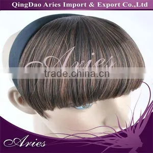 Dark Brown/Blonde Mix Color Hair Pieces Bangs thumbnail-1