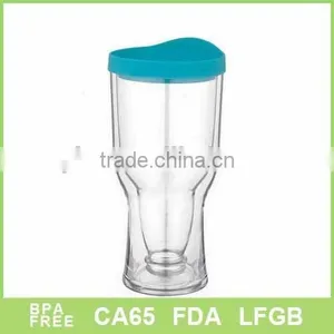 Best Selling Double Wall Plastic Straw Mug thumbnail-1