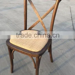 Franch Wood Cross Back Chair Dining Chair thumbnail-2