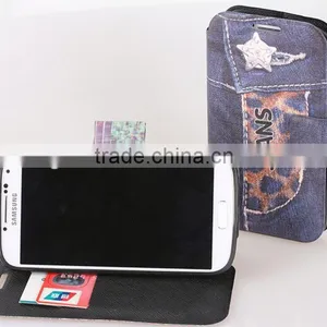 Jean Style Leather Wallet Case for Samsung Galaxy s4 I9500 thumbnail-1