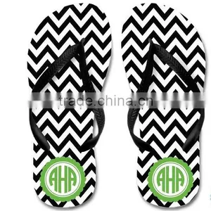 Personalized Women's Black Initial Monogram Sandals thumbnail-1