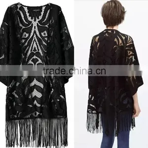 Summer Fashion Lace Fabric With Long Tassels Ladies Kaftan Sexy Kaftan Dress thumbnail-1