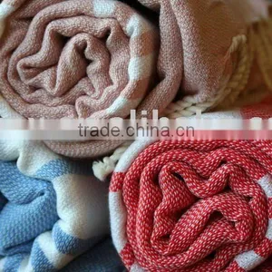 100% Cotton Colorful Woven Stripe Hamam Towel thumbnail-1