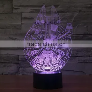 7 Color Changing Space Ship 3D Led Light thumbnail-3