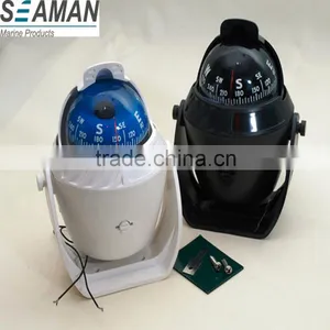 Fully Adjustable U-bracket Mount 12V Illuminated Marine Compass thumbnail-1