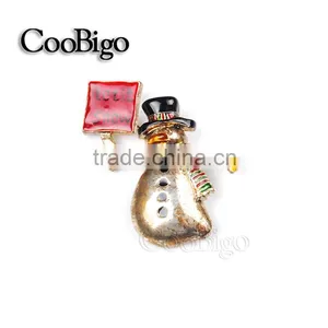Charming Black Hat Cool Snowman Pin Brooch Christmas Party Gift Promotion Apparel Accessories thumbnail-1